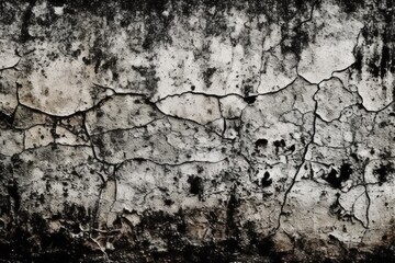 Fototapeta premium black and white photograph featuring a textured and cracked wall. Generative AI