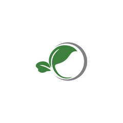 green leaf nature vector logo design