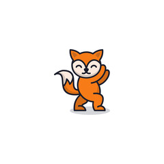 gymnastic fox animal cute logo