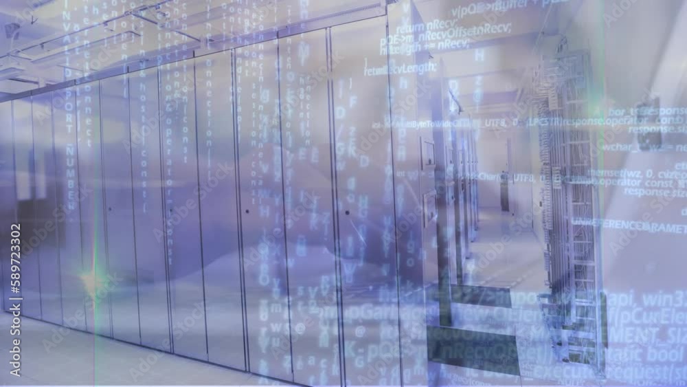 Poster animation of data processing over computer servers