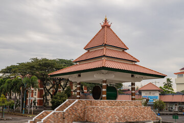 Fototapeta premium Bedug House, the warning stuff for prayer of Muslim. The photo is suitable to use for Ramadhan poster and Muslim content media.