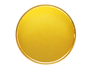 Blank template for gold coin or medal with metal texture PNG transparent