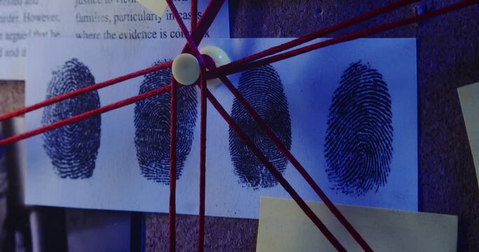 A quick camera ramp to the investigative board and a close-up of the fingerprints. Revealing dramatic shot