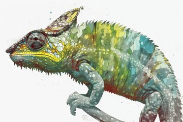 Obraz premium chameleon on a white background