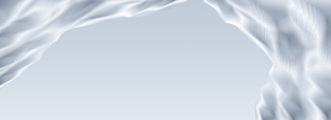 Fototapeta premium White wavy lines like silk texture background