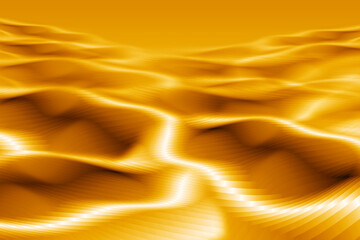 Fototapeta na wymiar abstract yellow background with smooth lines in it and some smooth folds in it. Abstract gold background luxury fabric texture. Gold silk satin fabric.