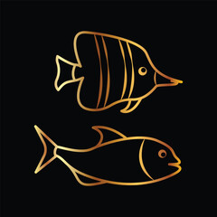 gold fish, icon, vector, template, design, style, trendy, collection