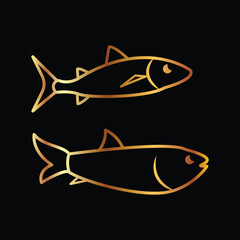 gold fish, icon, vector, template, design, style, trendy, collection