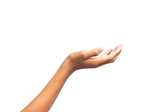 Man hand isolated on white background, clipping path