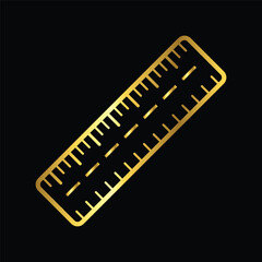 gold ruler, icon, vector, template, design, style, trendy, collection