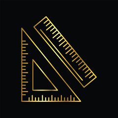 gold ruler, icon, vector, template, design, style, trendy, collection