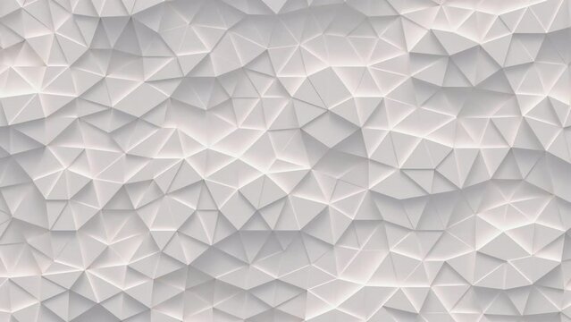 Abstract motion background from random moving triangles, seamless loop animation