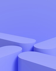 3d background product display podium scene with purple geomatric platform. Purple background with 3d podium empty space for product, text and promotion. 3d illustation render.  