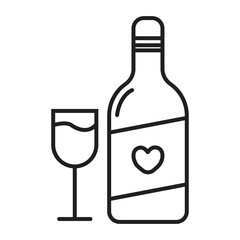 Beer or wine icon illustration with transparent background
