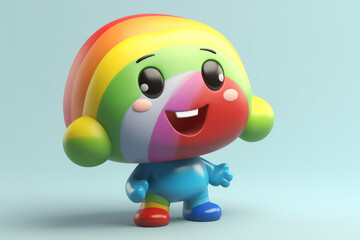 3D model of a cute rainbow. generative AI
