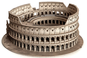 A 3D model of the Colosseum in Rome. generative AI