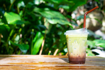 iced green tea matcha with chocolate