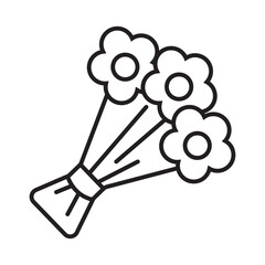 Flower bouquet icon illustration with transparent background