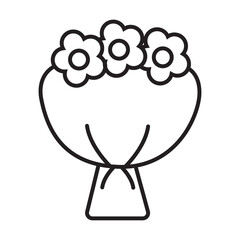 Flower bouquet icon illustration with transparent background