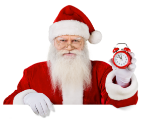Portrait of smiling Santa Claus on white background