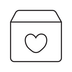 Box and heart icon illustration with transparent background