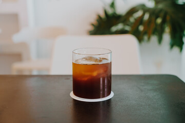 black coffee cold drip in glass