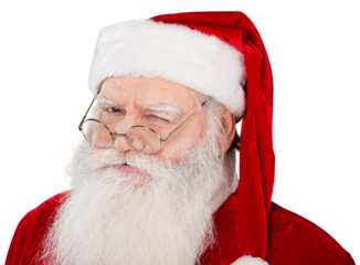 Portrait of smiling santa claus on  background