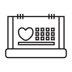 Calendar icon illustration with transparent background
