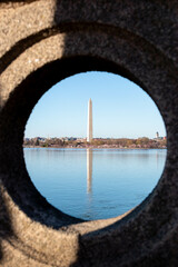 Washington Monument as seen from the Tidal Basin in Spring with Cherry Blossoms