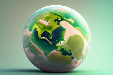 Earth Day Concept. ecological design. Illustration of Planet Earth. The concept of saving the Earth. Happy Earth Day, April 22, generative ai