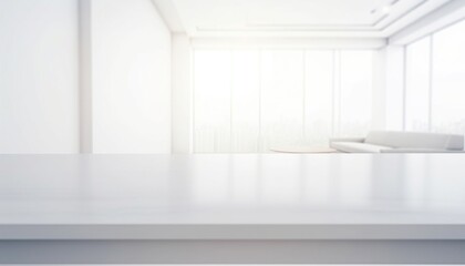 Fototapeta premium Wooden white table