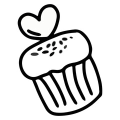 Cupcake icon illustration with transparent background