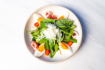 fresh vegetable with boiled egg Balsamic salad