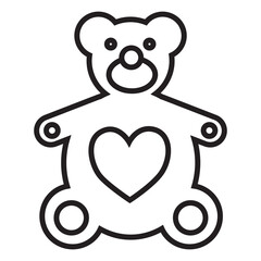 Teddy bear icon illustration with transparent illustration