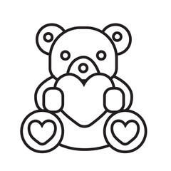 Teddy bear icon illustration with transparent illustration