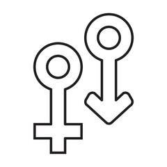 Gender symbol icon illustration with transparent background