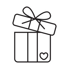 Gift box icon illustration with transparent background