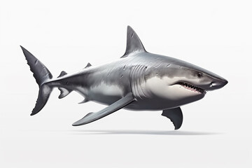 Obraz premium shark illustration on white background. Generative AI