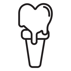 Ice cream icon illustration with transparent background