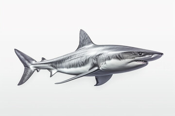 Fototapeta premium shark illustration on white background. Generative AI