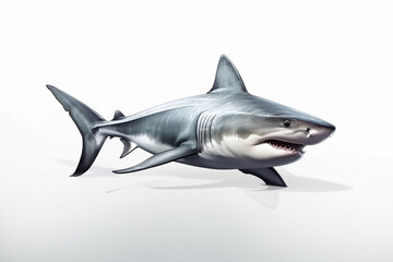 Obraz premium shark illustration on white background. Generative AI