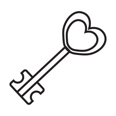 Love key illustration with transparent background