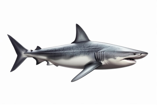 shark illustration on white background. Generative AI