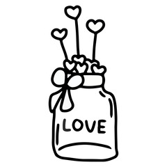 Love doodle transparent illustration icon