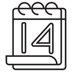 Valentine calendar transparent icon