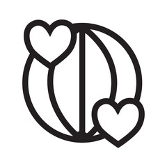 Heart and earth transparent icon, global illustration
