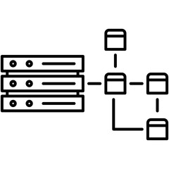 Fototapeta premium Database Schema Icon, Line Icon Style, Data Analysis System Symbol Vector Stock.