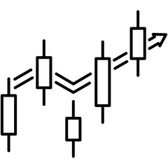 Market Signal Icon, Line Icon Style, Data Finance Analysis Symbol Vector Stock.