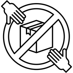 Contactless Icon, Line Icon Style, Safe Delivery Package Symbol Vector Stock.