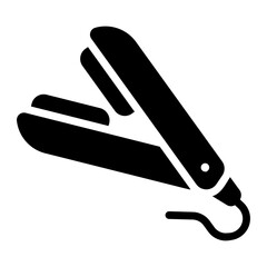 curling hair glyph icon